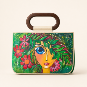Contemporary Wooden Handle Purse