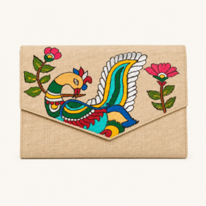 Kalamkari Peacock Khadi Sling Purse