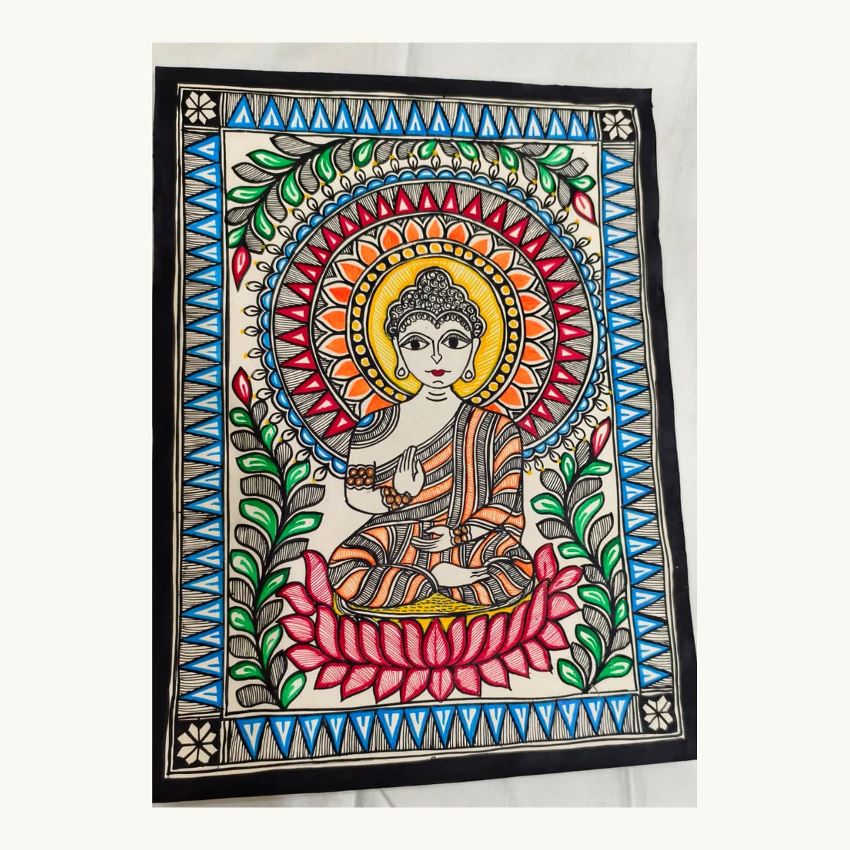 Madhubani Buddha Mithila Painting