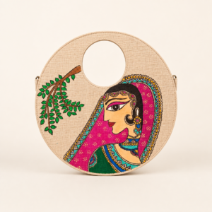 Madhubani Dulhan Round Sling Purse