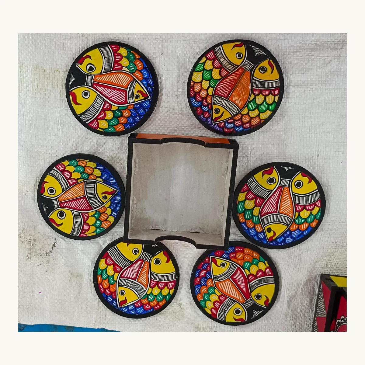 Madhubani Fish Coaster