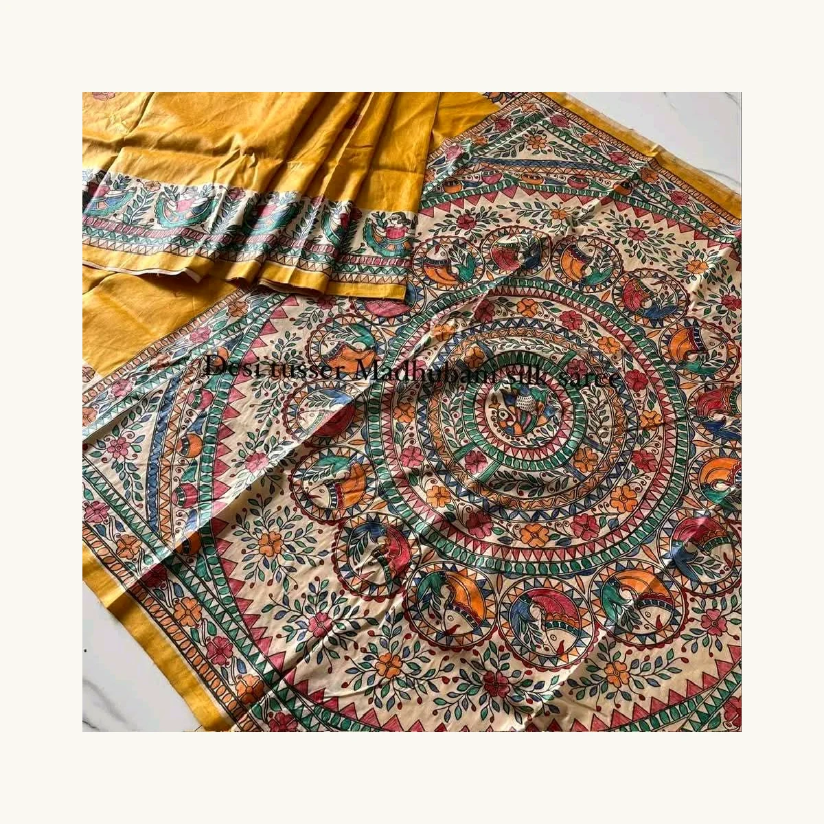 Madhubani Haldi Special Tussar Saree