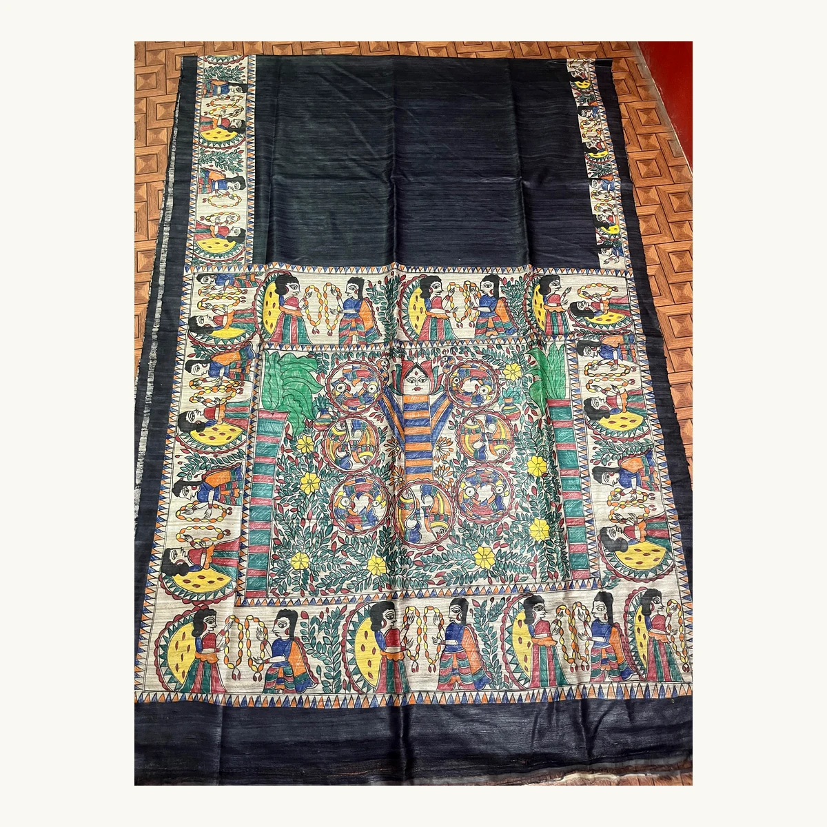 Madhubani Kohber Tussar Saree