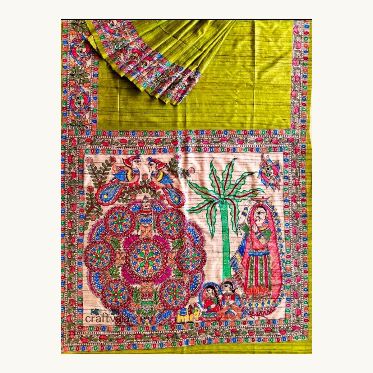 Madhubani Kohber Tussar Saree – Design 2