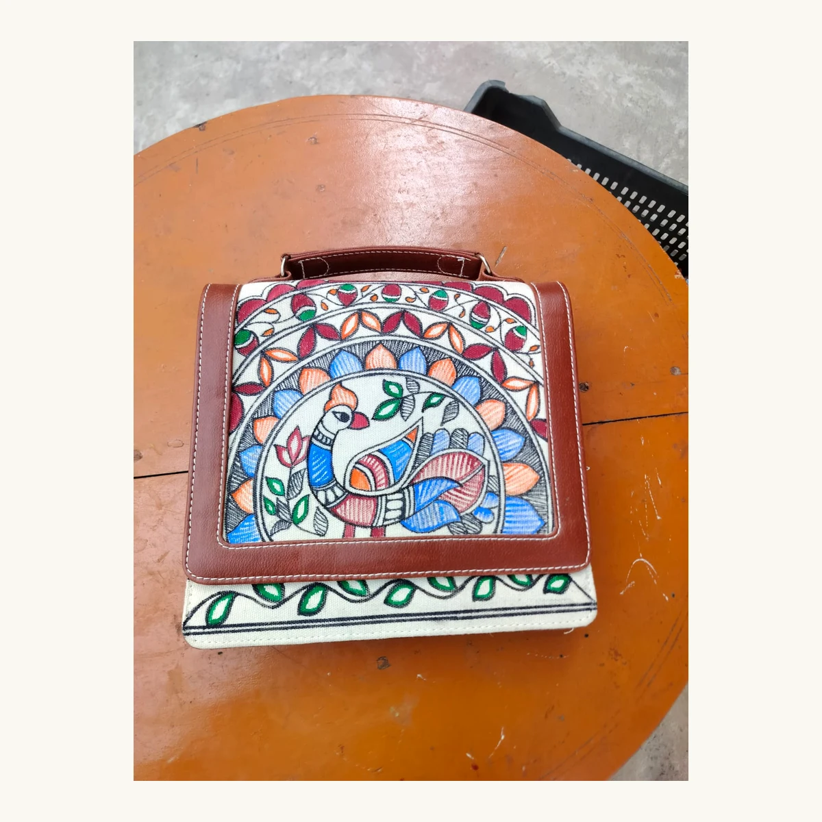 Madhubani Mayur Rexine Sling Purse