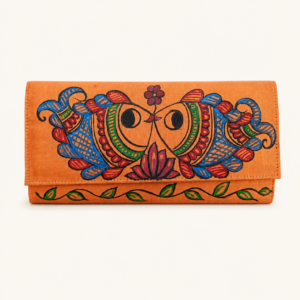 Madhubani Mithila Ki Machli Silk Clutch