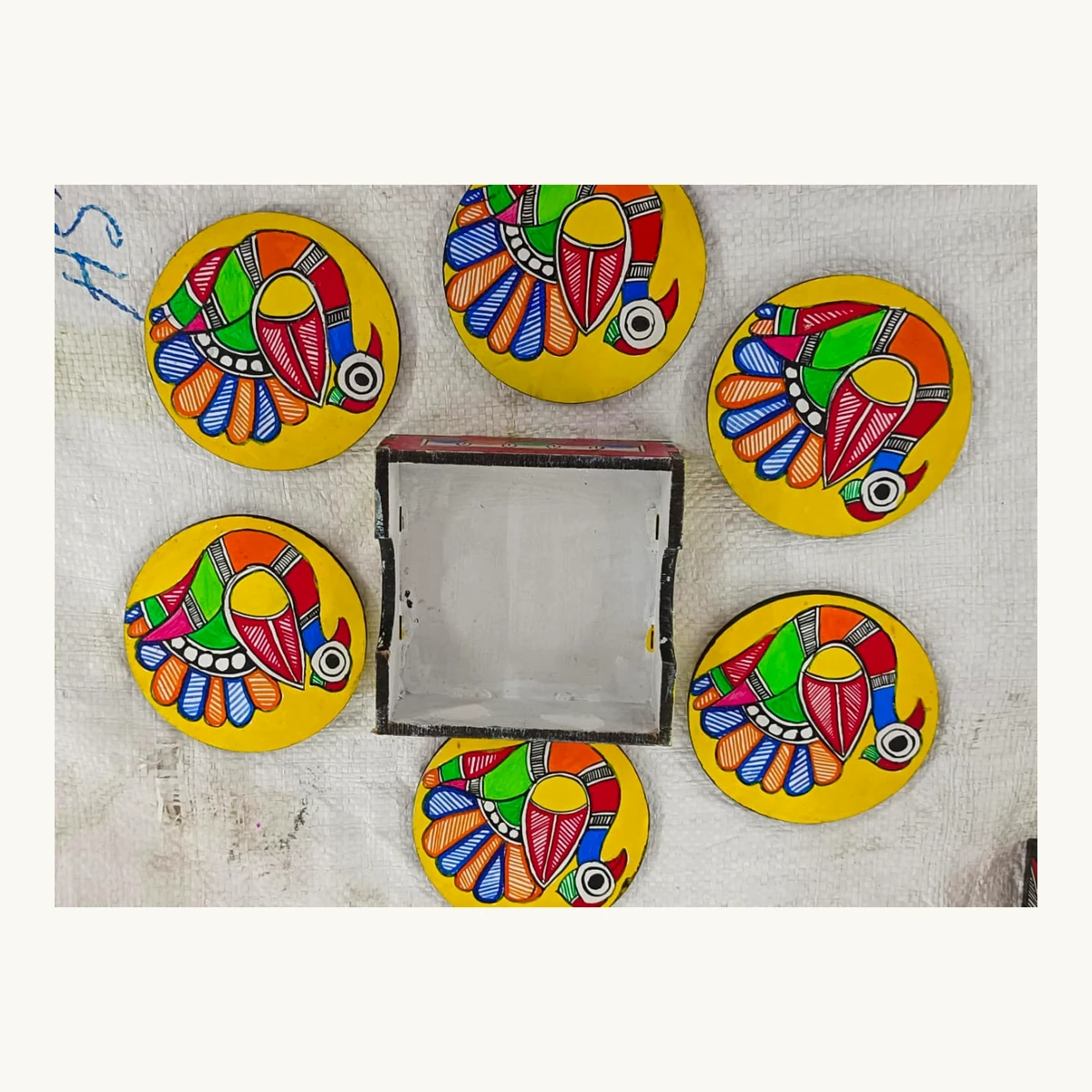 Madhubani Peacock Coaster