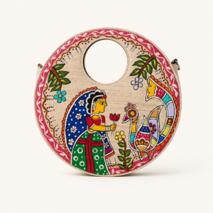Madhubani Phulwari Round Sling Purse