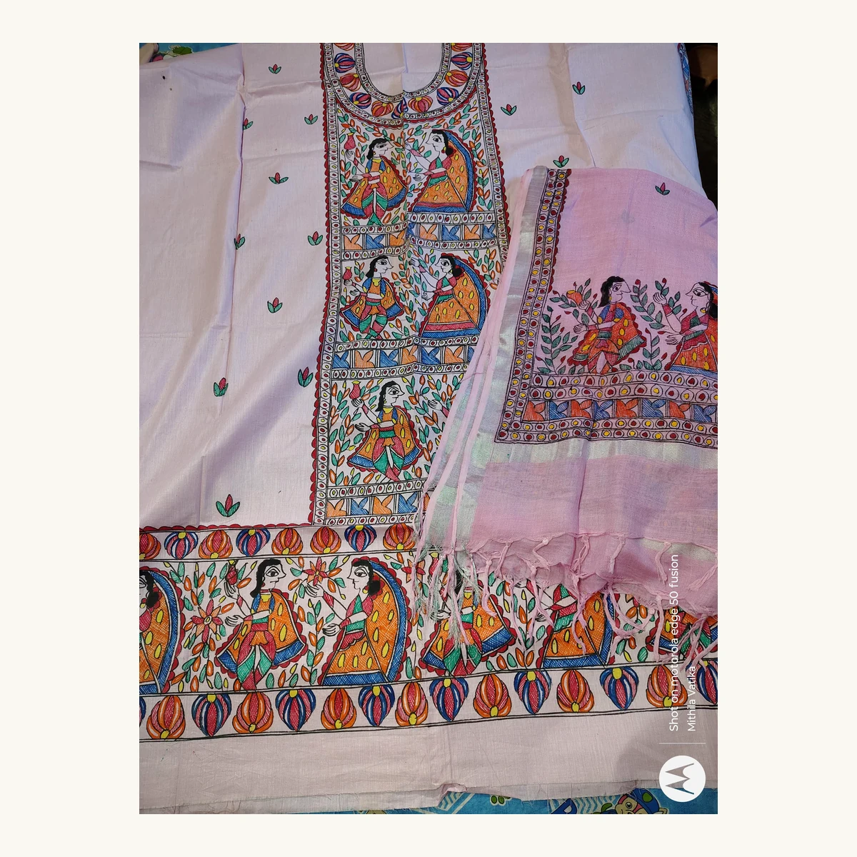 Madhubani Radha Krishna Suit