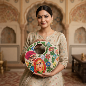Madhubani Rajasthani Art Round Sling Purse