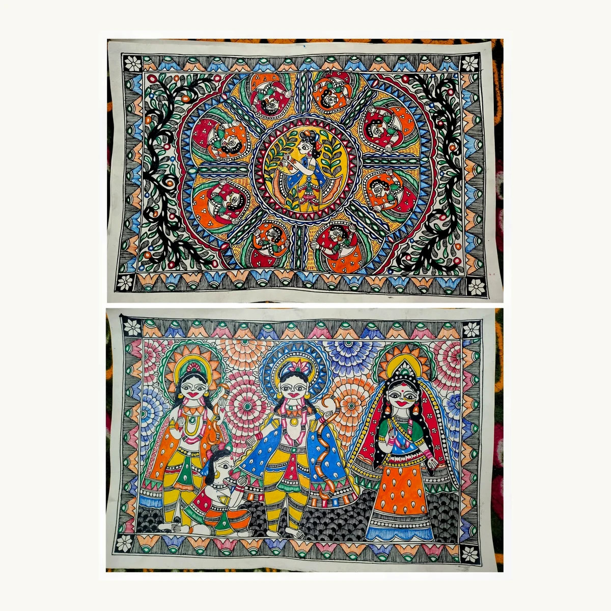 Madhubani Ram Darbar Mithila Painting