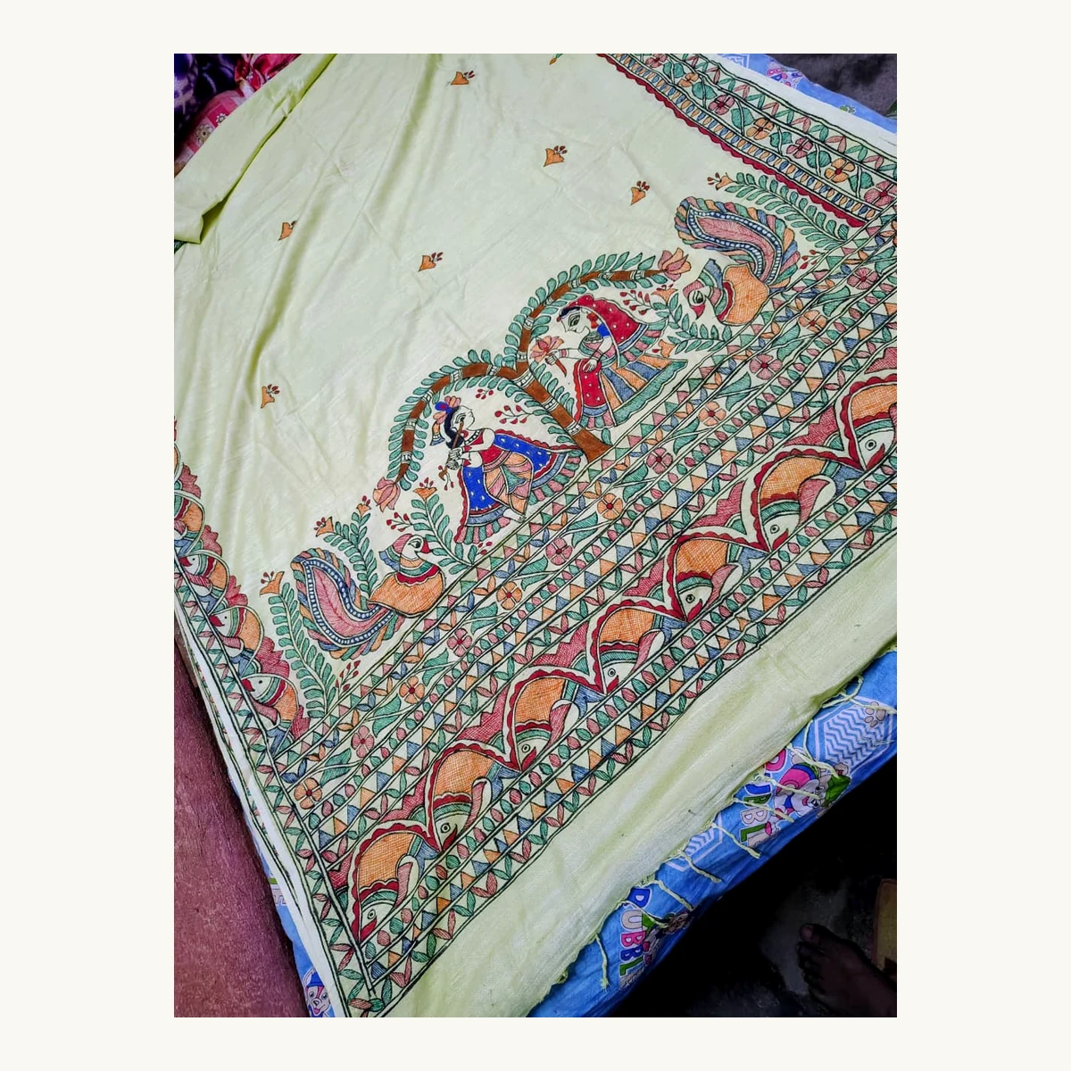 Madhubani Rasleela Cotton Saree