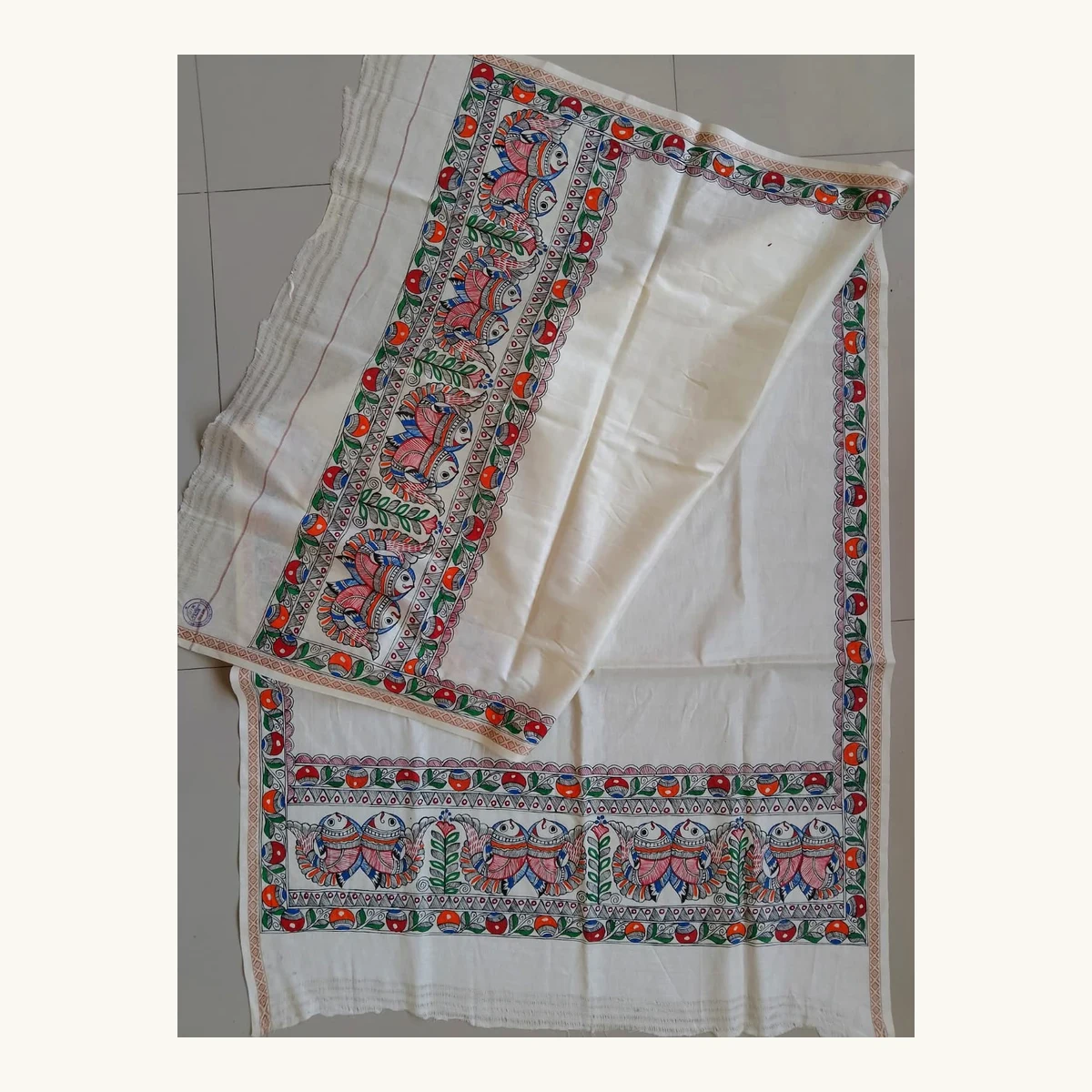 Madhubani Shafari Woollen Shawl