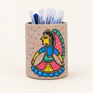 Madhubani Tikuli Lady Pen Stand