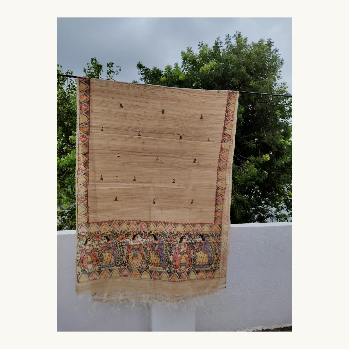 Madhubani Unisex Silk Stole
