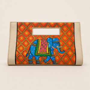 Rajasthani Painting Silk Clutch