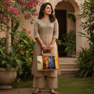 Shiv Shakti Contemporary Wooden Handle Purse